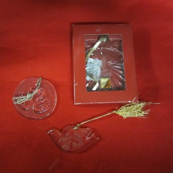 VTG SET OF 3 CRYSTAL ORNAMENTS 80-90'S ERA - Picture 2 of 10